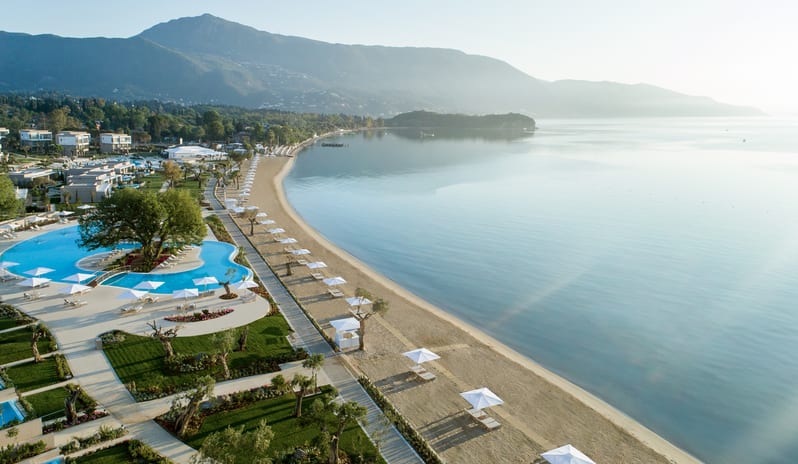 Ikos Dassia-Beach and resort view